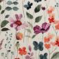 Preview: Baumwollrippjersey Mia Blüten Petrol/Lila auf Naturweiß von Swafing